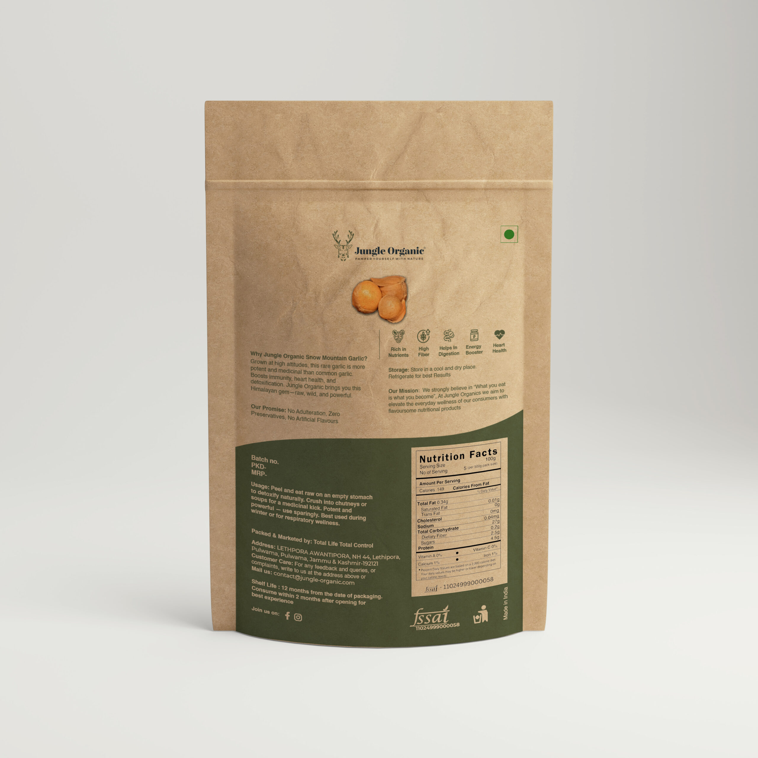 Kashmiri Snow Mountain Garlic | Superfood | Himalayan | Allicin & Antioxidant Rich | 100% Organic - Image 4